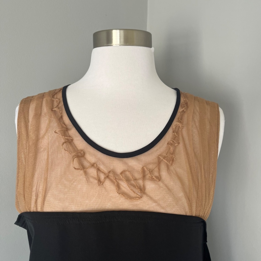 Liu Jo Black Lace detail Cocktail Boxy Flounce  Mini Flowy Dress Large - Picture 8 of 16